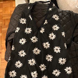 American Apparel Women's Black Floral Bodysuit